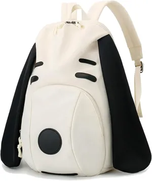 Cute Funny Dog Shape Backpack for Women Men Large Big Capacity Weekend Backpack Nylon Lightweight Travel Daypack for Gift Beige
