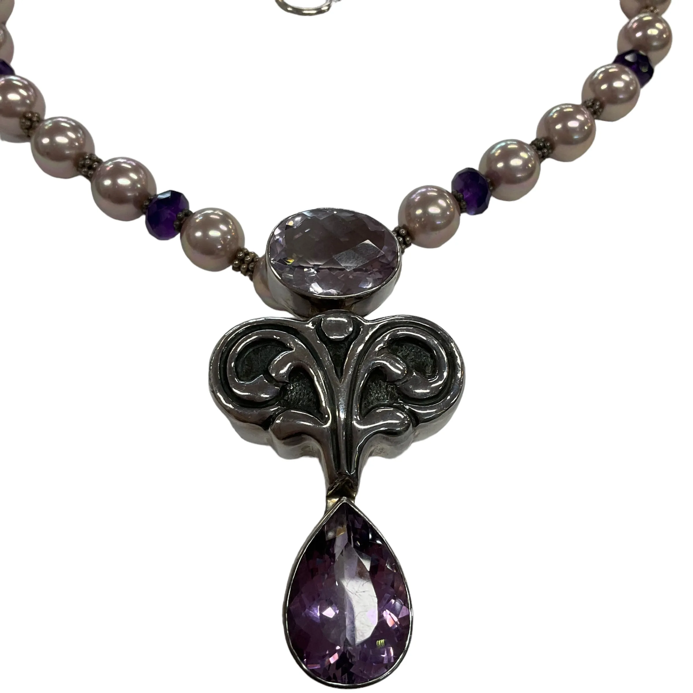 DAC Deborah Armstrong Pearl & Amethyst Necklace