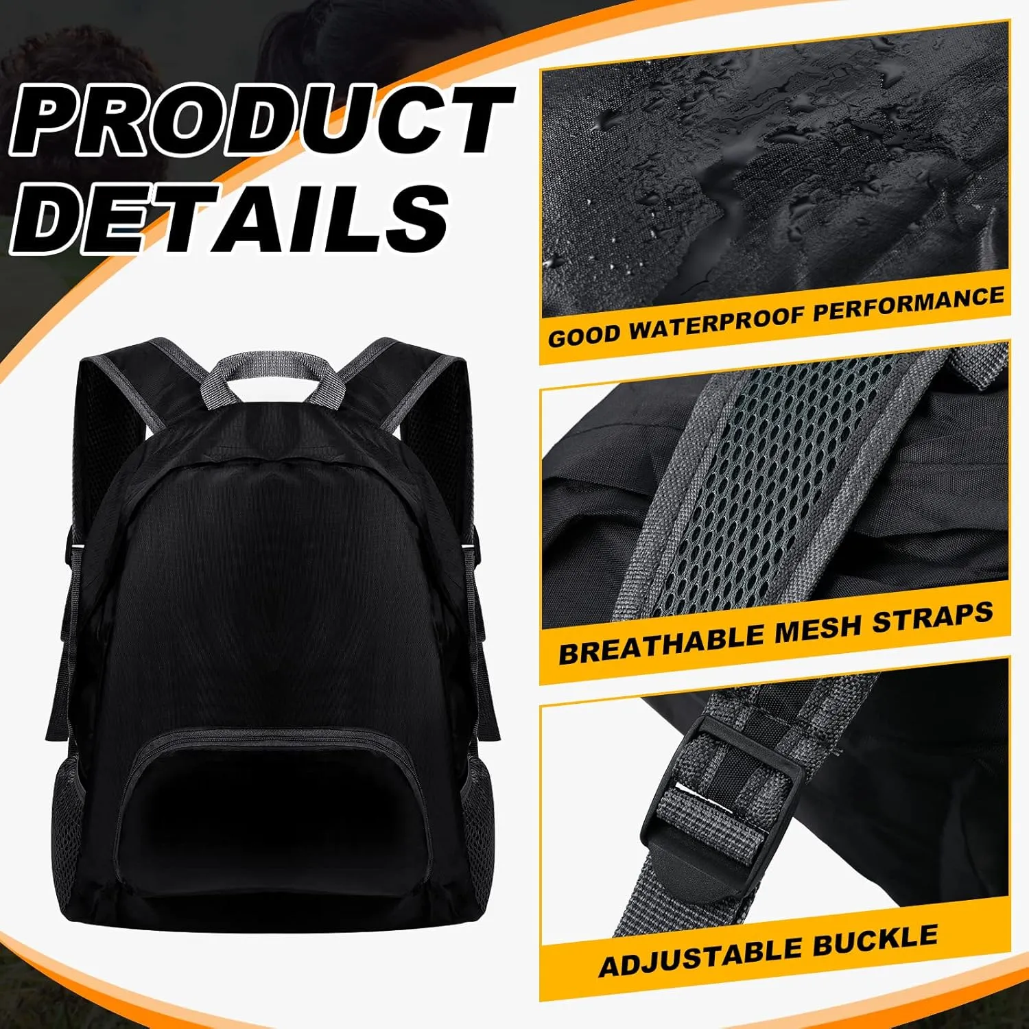 Dunzy 12 Pcs 20l Foldable Backpacks Bulk Lightweight Basic Back Pack Wholesale for Homeless Donation Corporate Events Travel Camping