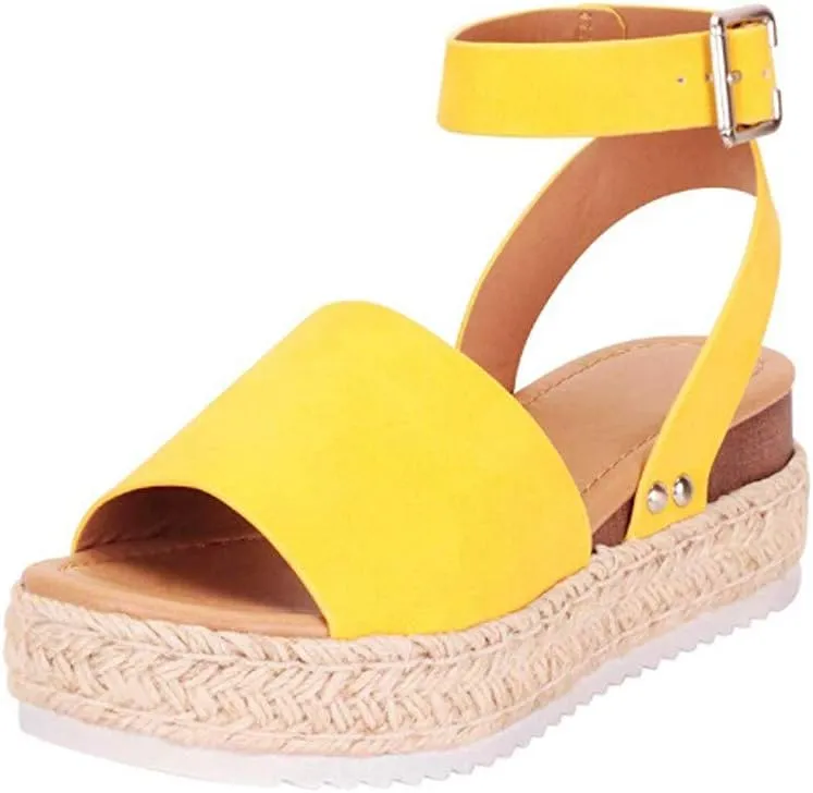 Eduavar Platform Sandals Women Dressy, Espadrille Sandals for Women Dressy Summer Platform Sandals Comfy Summer Beach Sandals