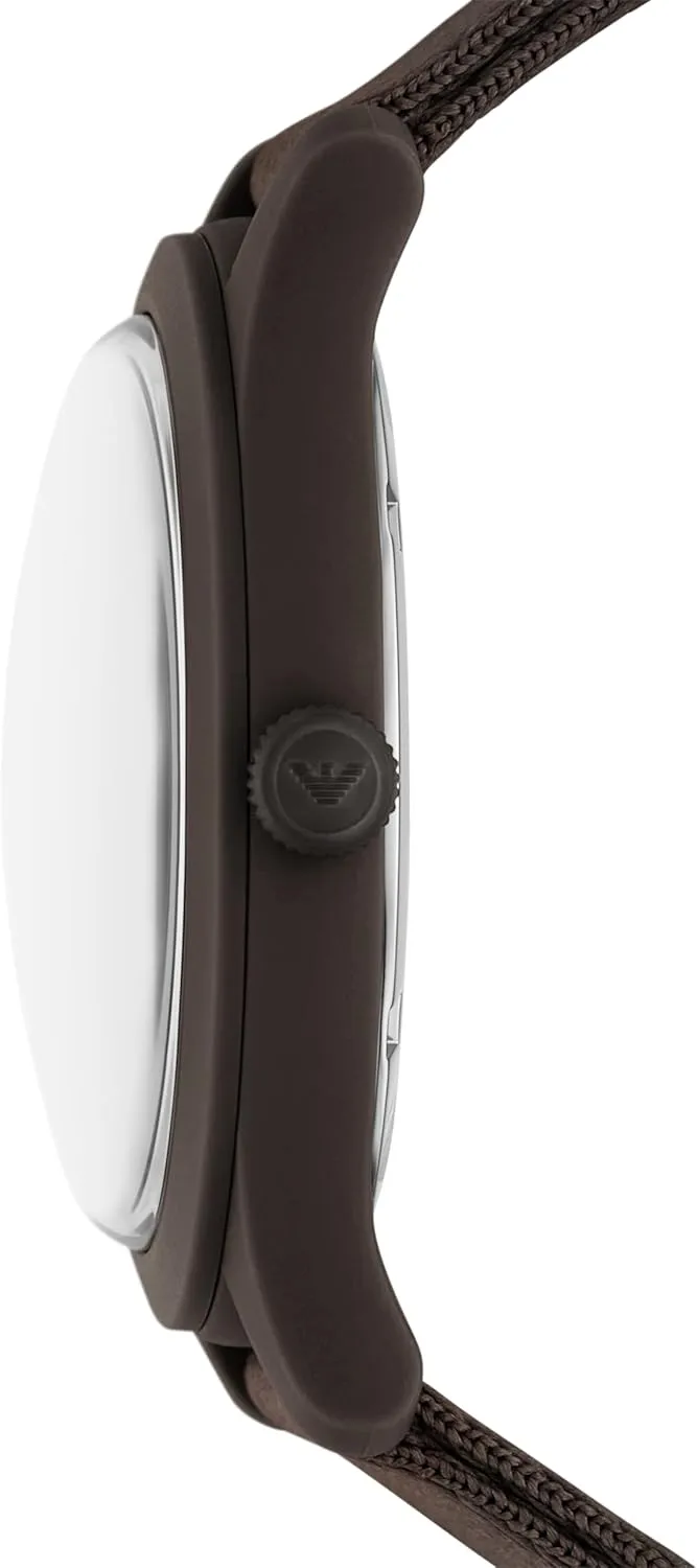 Emporio Armani Men's Three-Hand Leather Watch