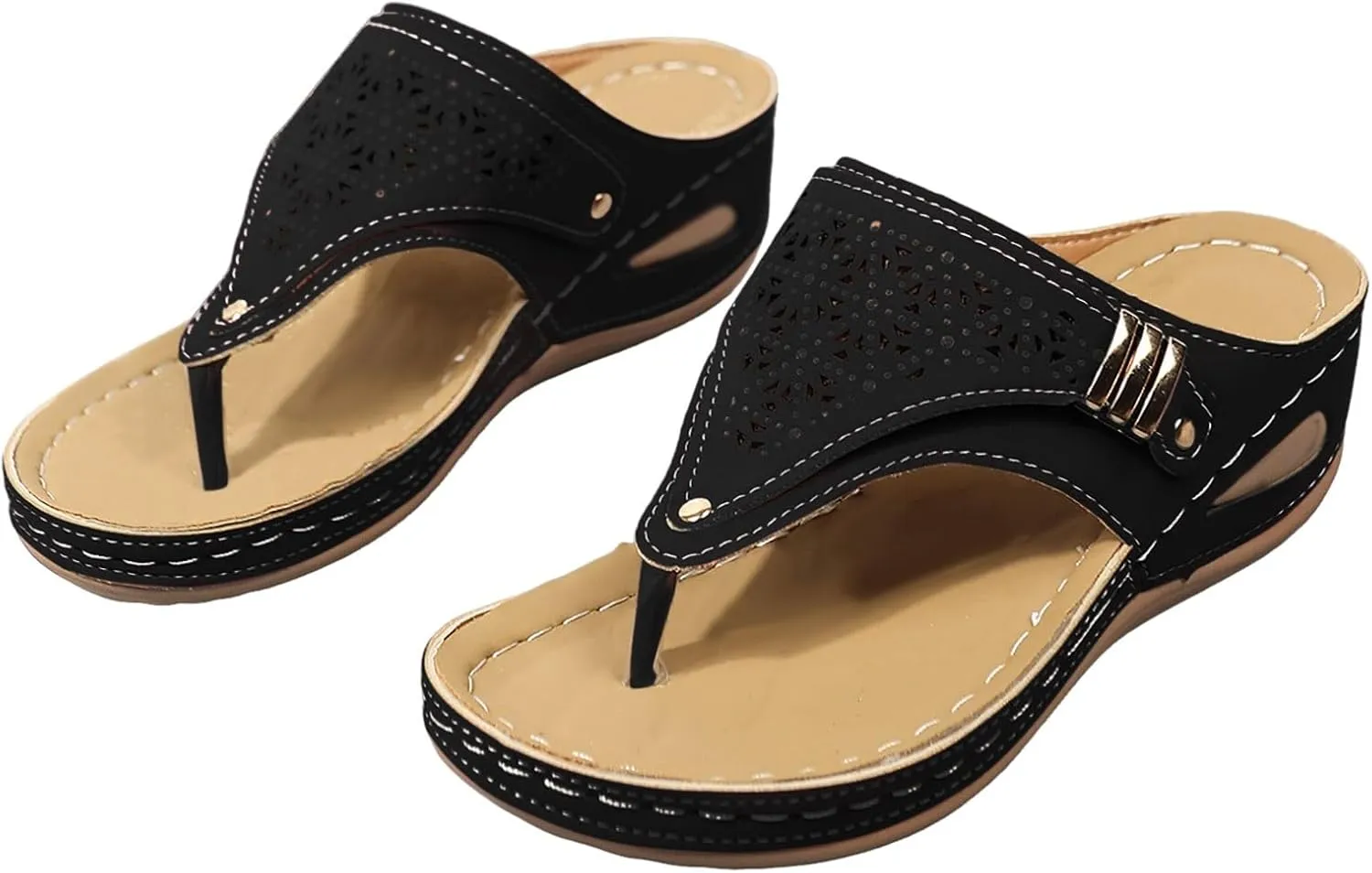 Espadrilles Wedge Sandals for Women 2025 Dressy Summer Orthopedic Comfortable Arch Support Casual Slip on Flats Flip Flops Beach Vacation Outdoor Slides Slipper Shoes