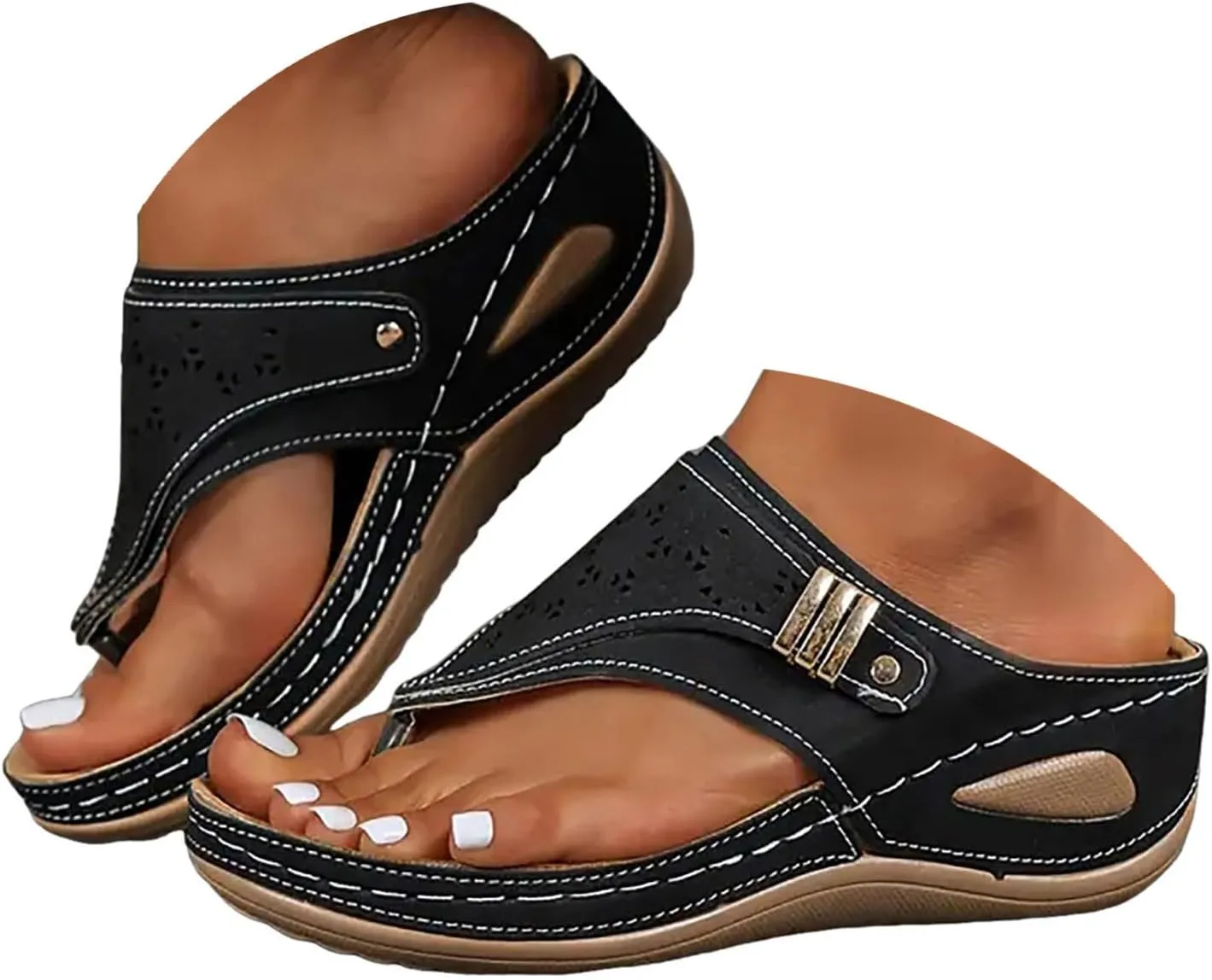 Espadrilles Wedge Sandals for Women 2025 Dressy Summer Orthopedic Comfortable Arch Support Casual Slip on Flats Flip Flops Beach Vacation Outdoor Slides Slipper Shoes