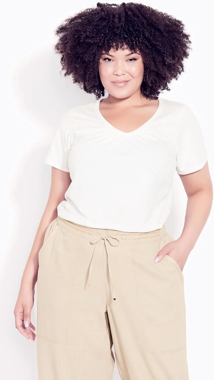 EVANS Unisex Kid's Plus Size Crop Linen VISC