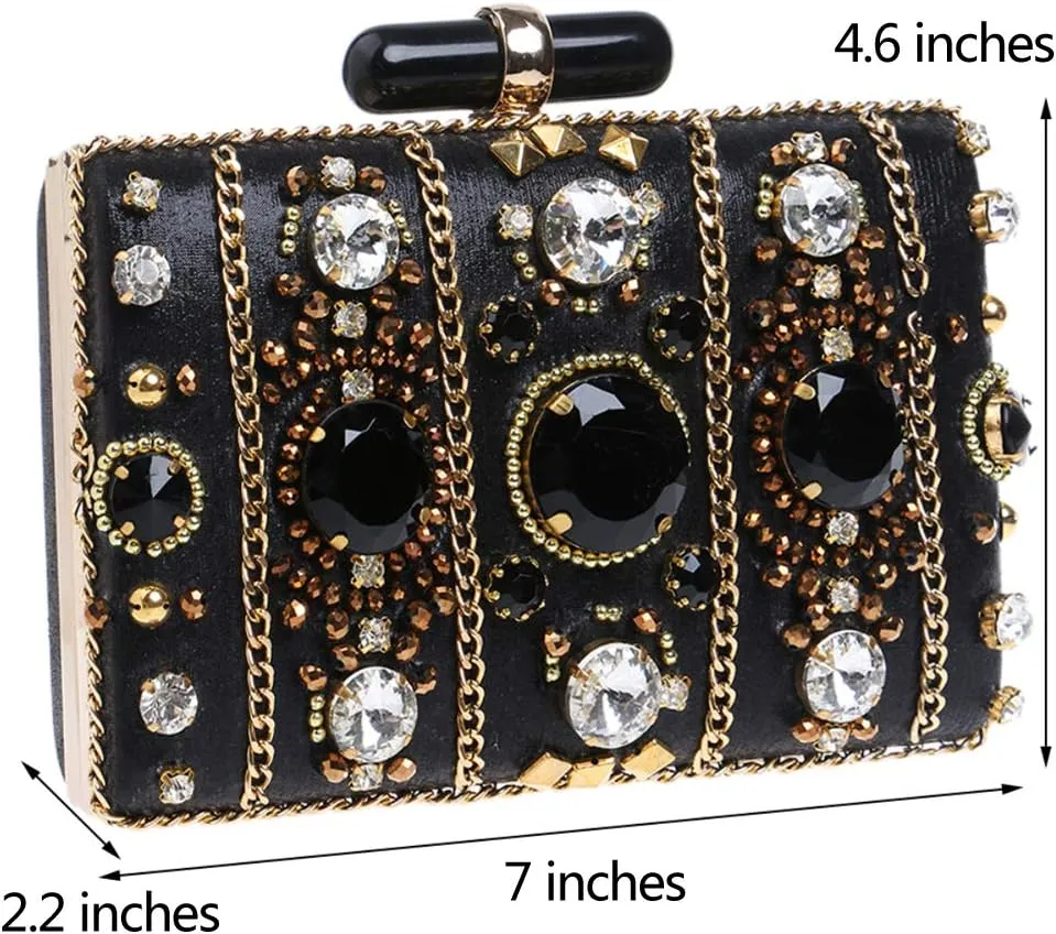 Evening Bag Women Clutches Purse Strap Event Handbag Makeup Wedding Rhinestones