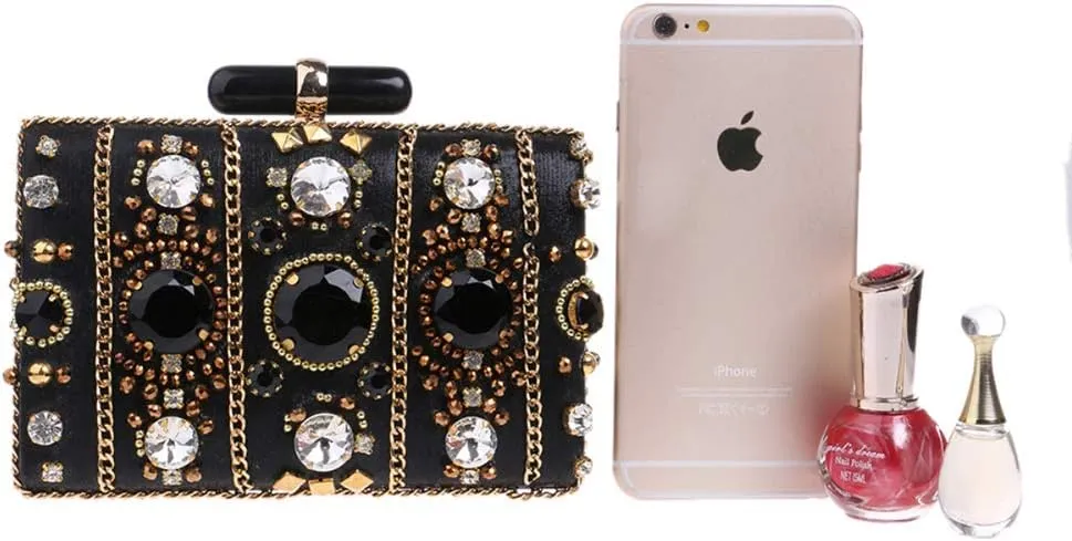 Evening Bag Women Clutches Purse Strap Event Handbag Makeup Wedding Rhinestones