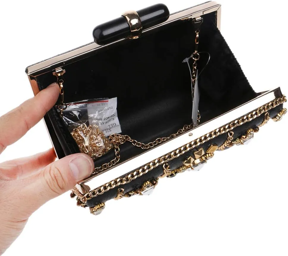Evening Bag Women Clutches Purse Strap Event Handbag Makeup Wedding Rhinestones