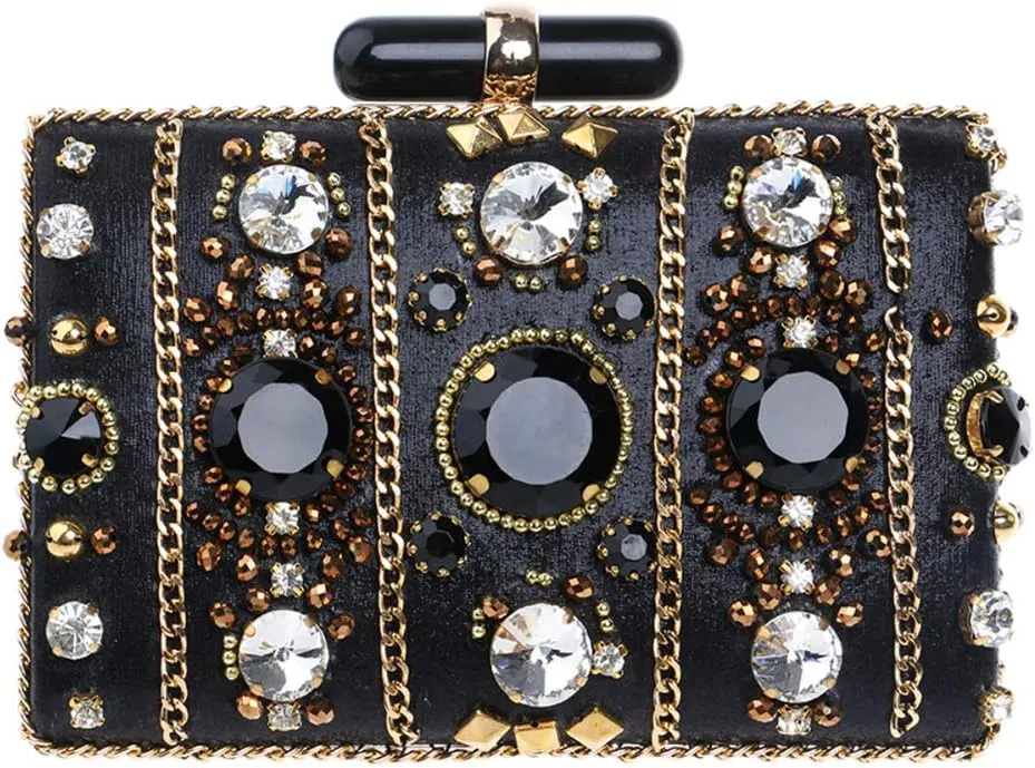 Evening Bag Women Clutches Purse Strap Event Handbag Makeup Wedding Rhinestones