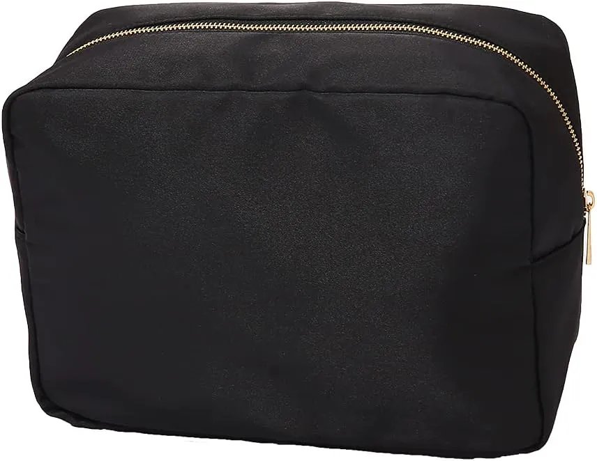 Extral Large Cosmetic Bag Makeup Pouch Bag Case, Nylon Travel Set Women Men(Black,XL)