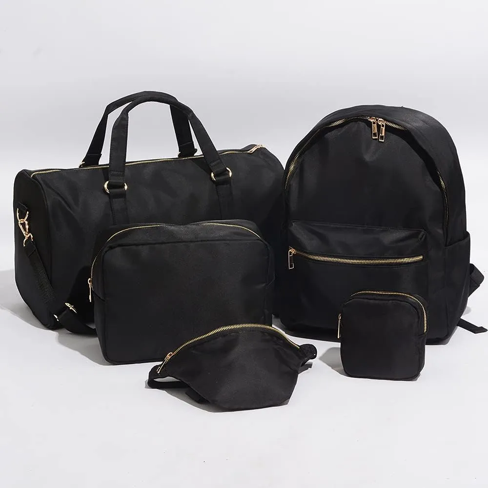 Extral Large Cosmetic Bag Makeup Pouch Bag Case, Nylon Travel Set Women Men(Black,XL)