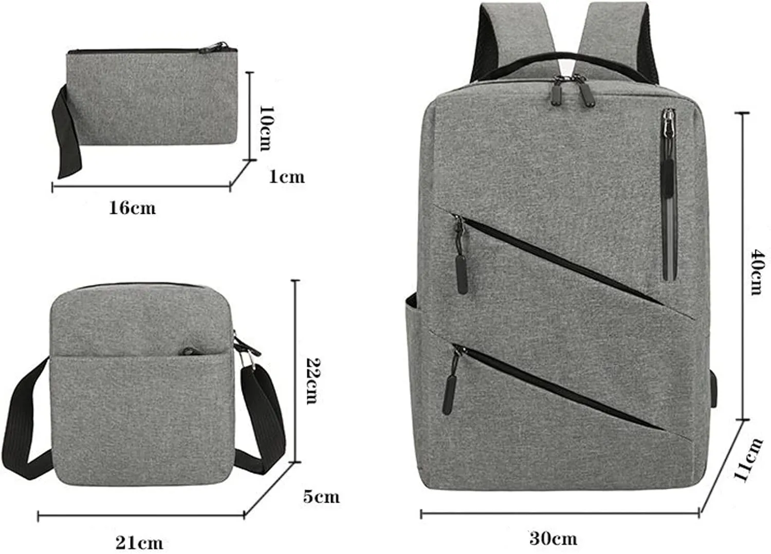 Fashion Cloth Canvas Backpack for Women Casual Daypack with Anti-Theft Back Pocket Purse Necessities for Women(Grey)