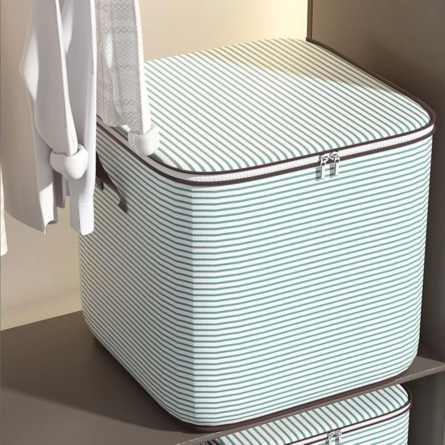 Foldable Organization and Storage with Sturdy Handle & Zipper Moving Bags Under Bed Storage Clothing Storage Large Storage Bags for Bedding, Comforter, Closet, Blankets