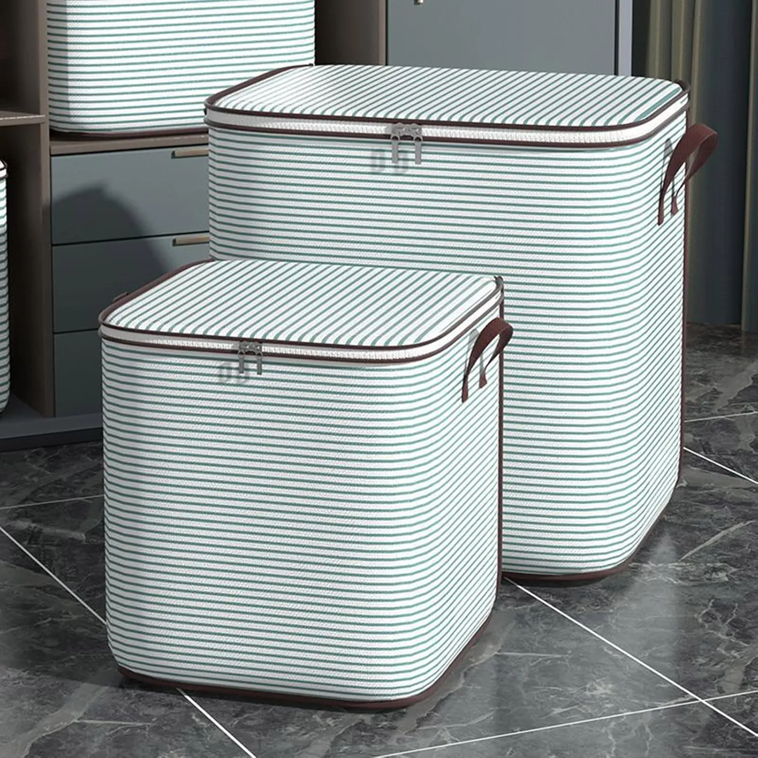 Foldable Organization and Storage with Sturdy Handle & Zipper Moving Bags Under Bed Storage Clothing Storage Large Storage Bags for Bedding, Comforter, Closet, Blankets