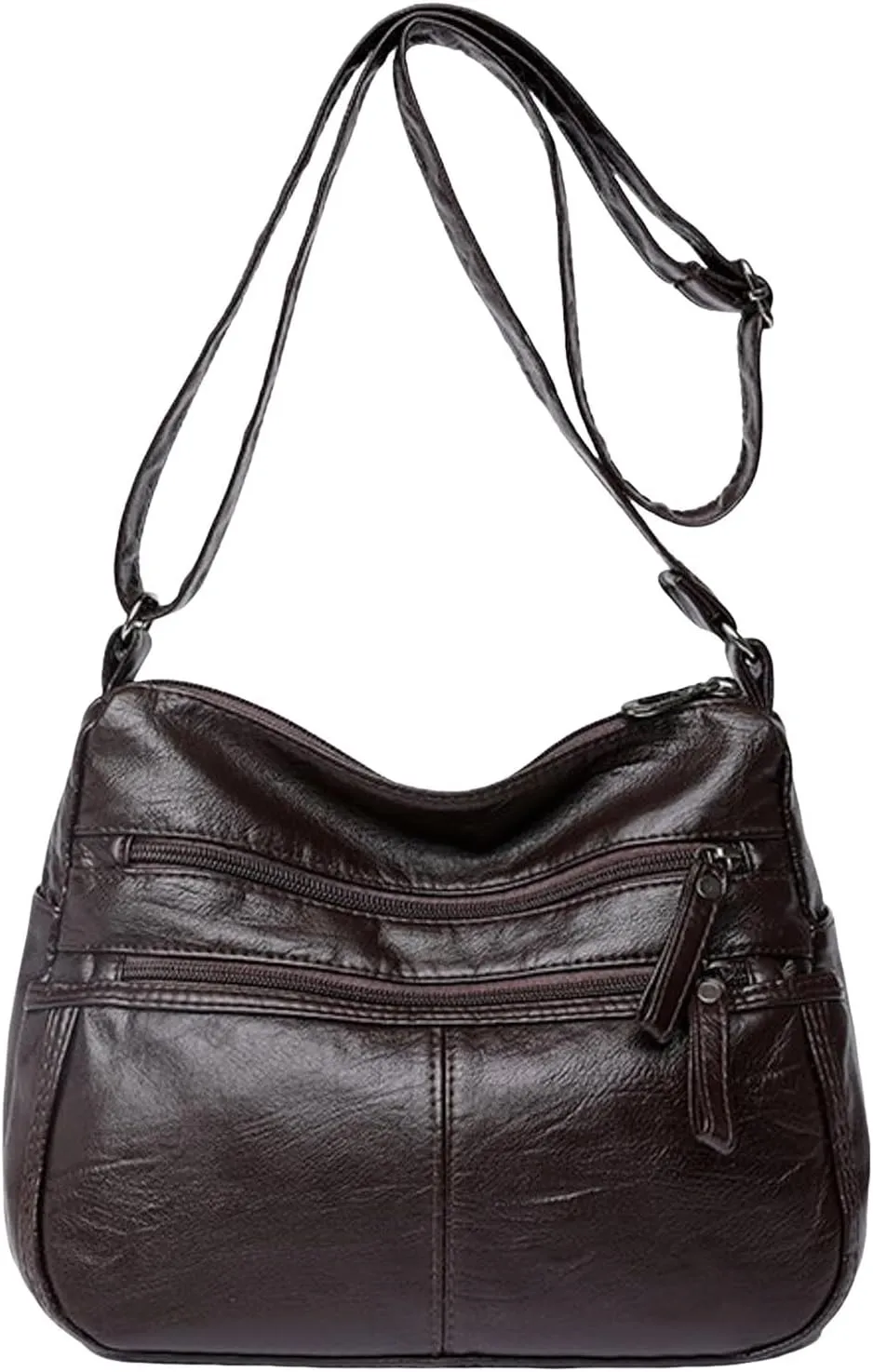 Foldie Crossbody Bags for Women Cute Hobo Tote Handbags Mini Clutch Purses with Zipper Closure Luxury Travel Bag(Brown)