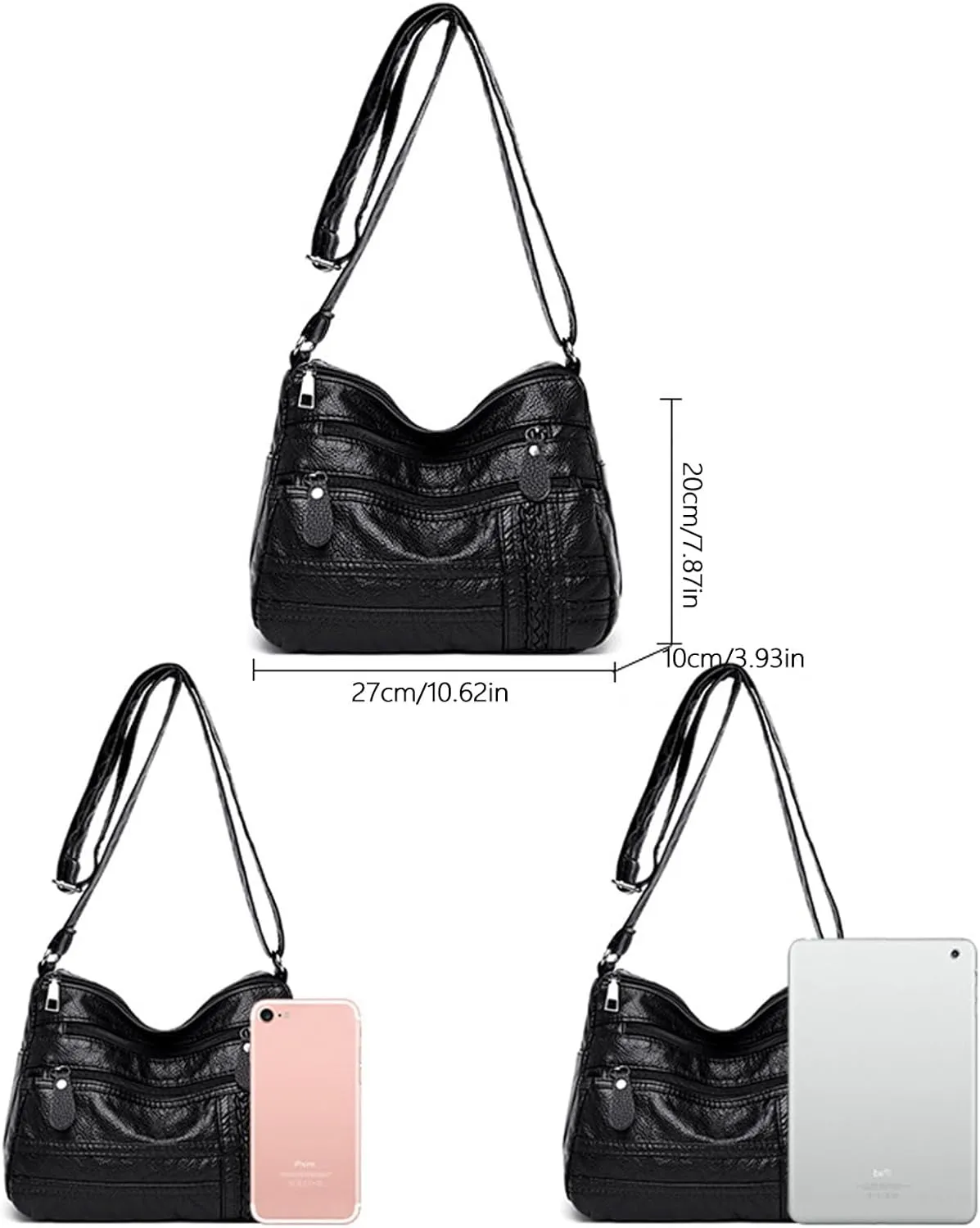 Foldie Crossbody Bags for Women Cute Hobo Tote Handbags Mini Clutch Purses with Zipper Closure Spring Purse 2025(Red)