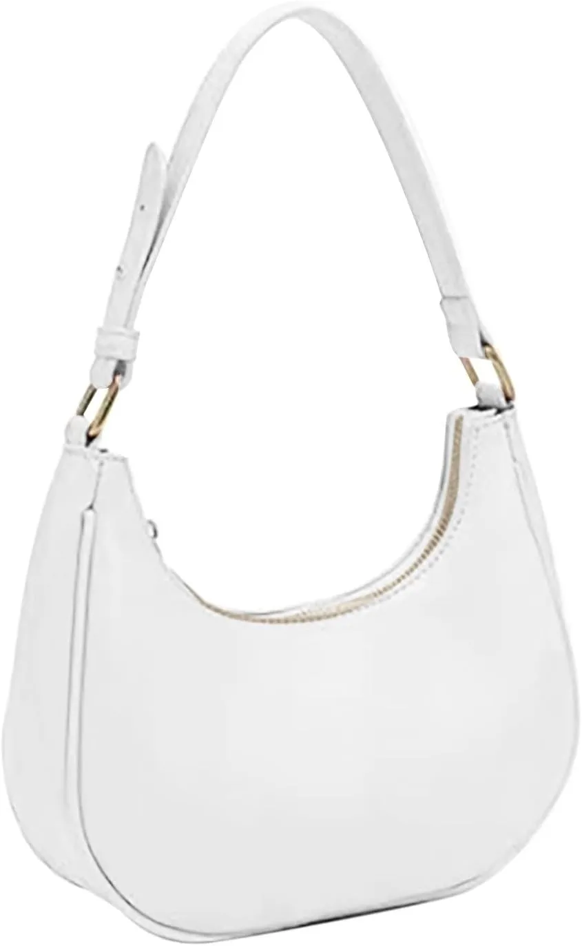 Foldie Crossbody Bags for Women Retro Studded Crossbody Bags Small Shoulder Purses Retro Clutch Underarm Purse(White)