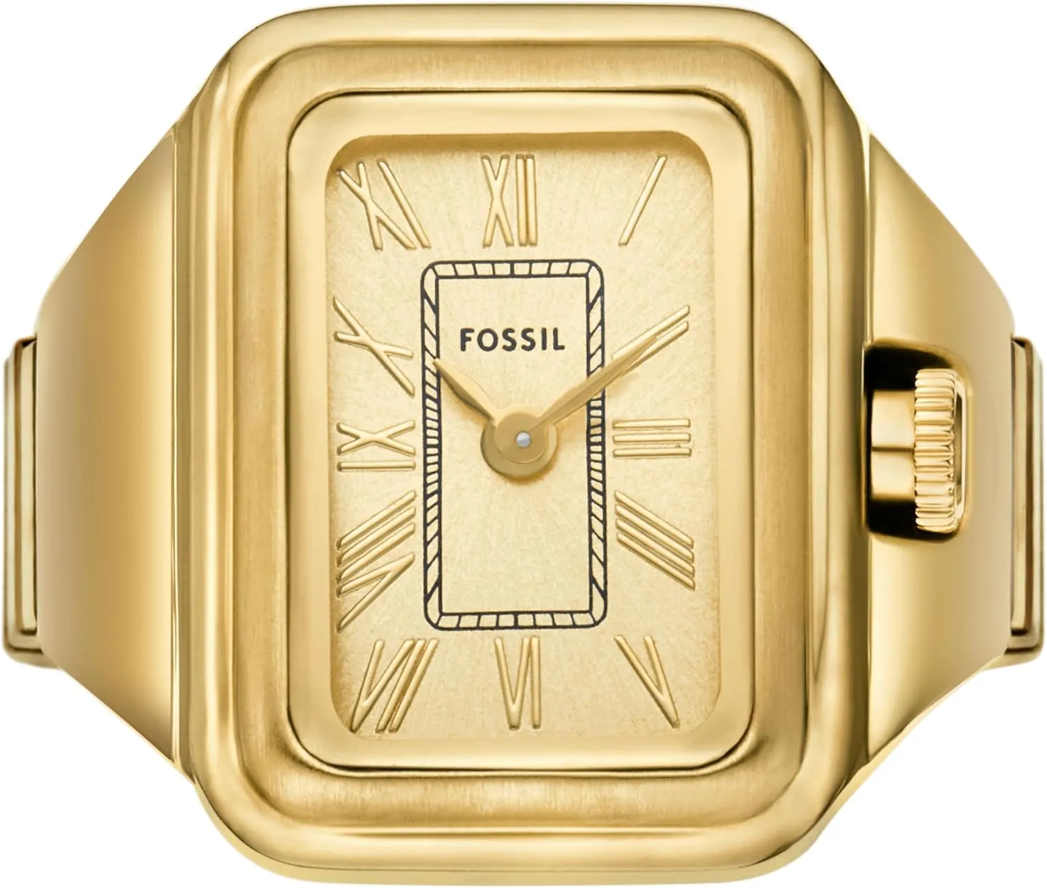 Fossil Women's Quartz Stainless Steel Two-Hand Watch Ring