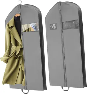 Garment Bag Set of 2 for Suits Dresses Travel Storage Transparent Window for Men Women