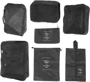 Gatuida 7pcs Suitcase Clothing Organizer Travel Packing Organizer Set Oxford Fabric Garment Bags for Travel