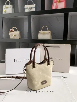 Genuine Leather Cowboy Bucket Bag Women 2024 New Bags Light Luxury Premium Feeling Niche Vegetable Basket Bag Going Out Small Handbag