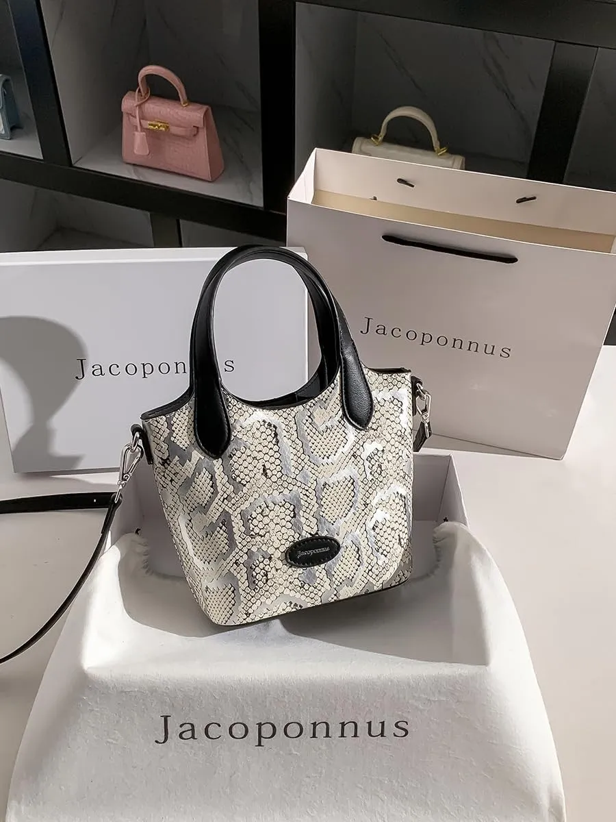 Genuine Leather Silver Snake Vegetable Basket Bag Women's 2024 New Bags Light Luxury Niche Premium Feeling Handheld Crossbody