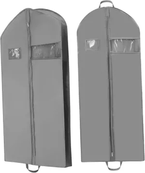 GLEAVI Garment Bag Suit Cover 2 Pack Transparent Window Bag for Travel Clothing Protection