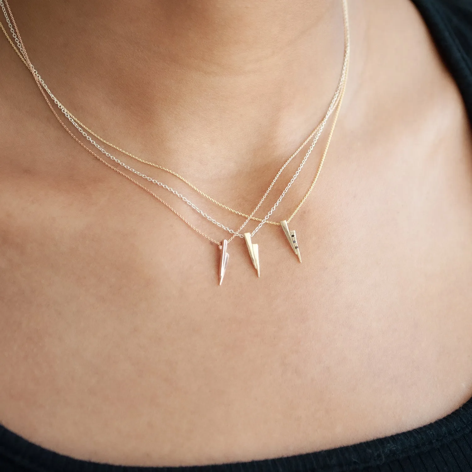 Gold On Silver Razor Necklace