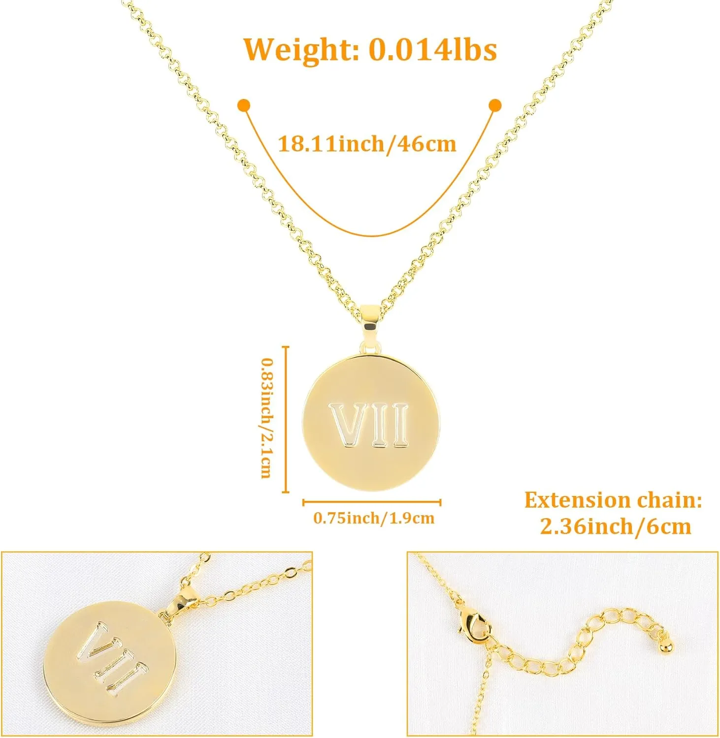 Gold Pendant Necklace for Women, Snake Moon and Star World Map Ship Anchor Compass Butterfly Crown Bee Scorpion Inspiration Words Round Rectangle Oval Pendent Initial Necklace Trendy Jewelry Gift
