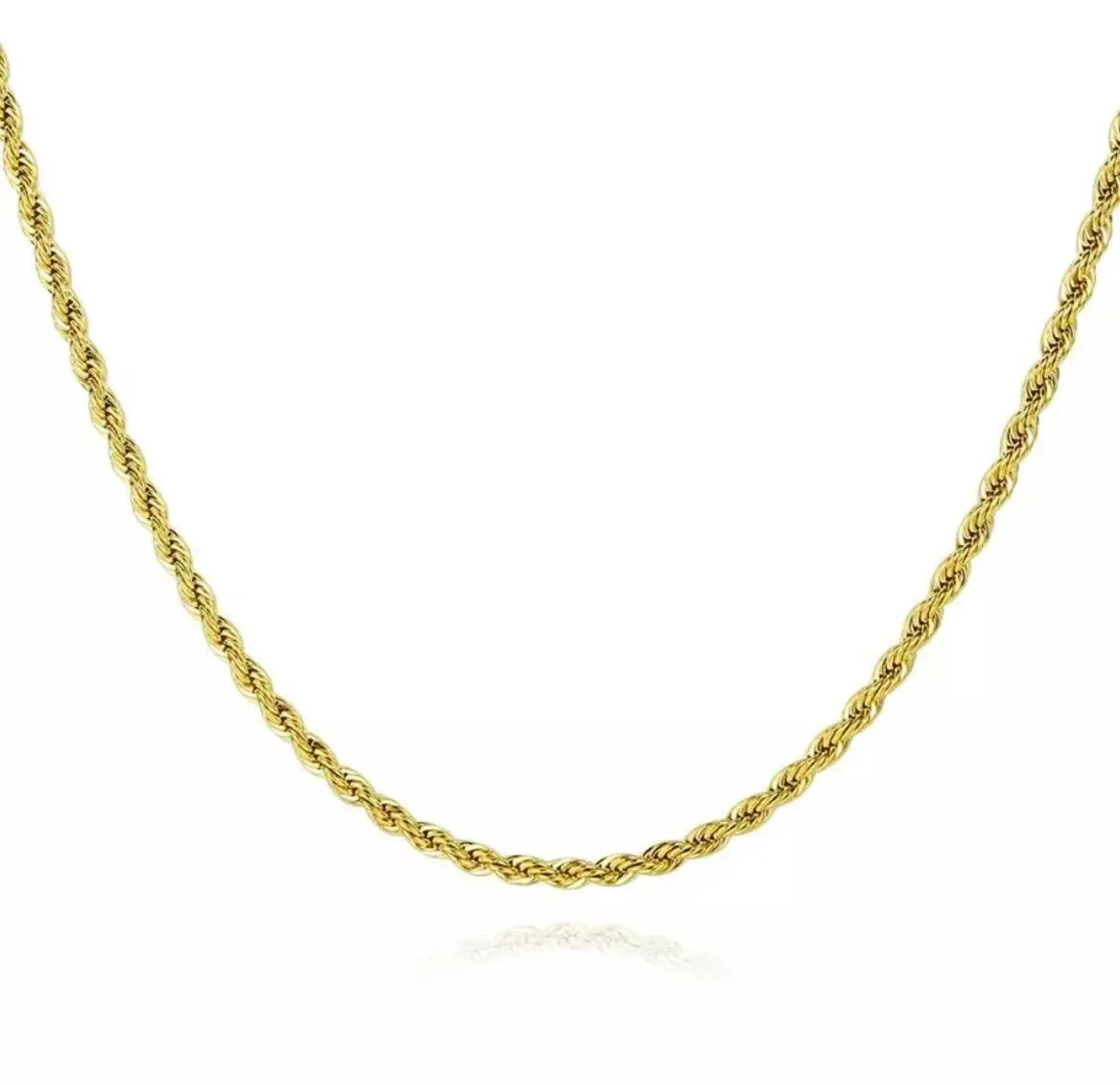 Gold-Plated Stainless-Steel Rope Chain