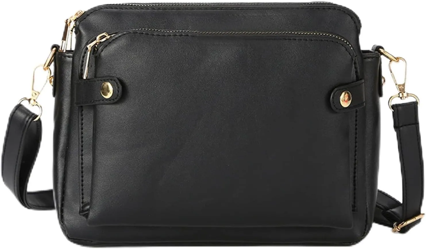 Gpmsign Fashion Anti Theft Leather Bag, 2023 New PU Leather Shoulder Bags and Clutches, 3 Layer Crossbody Leather Shoulder Bags, for Women-Black