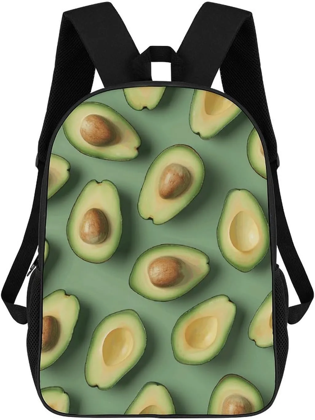 Green Pattern Business Laptop Backpack for Women Men 17 Inch Carry on Backpack Waterproof Black Bookbag Fashion Lightweight Backpacks for Travel Hiking Camping Casual Daypack Backpacks