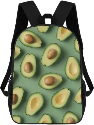 Green Pattern Business Laptop Backpack for Women Men 17 Inch Carry on Backpack Waterproof Black Bookbag Fashion Lightweight Backpacks for Travel Hiking Camping Casual Daypack Backpacks