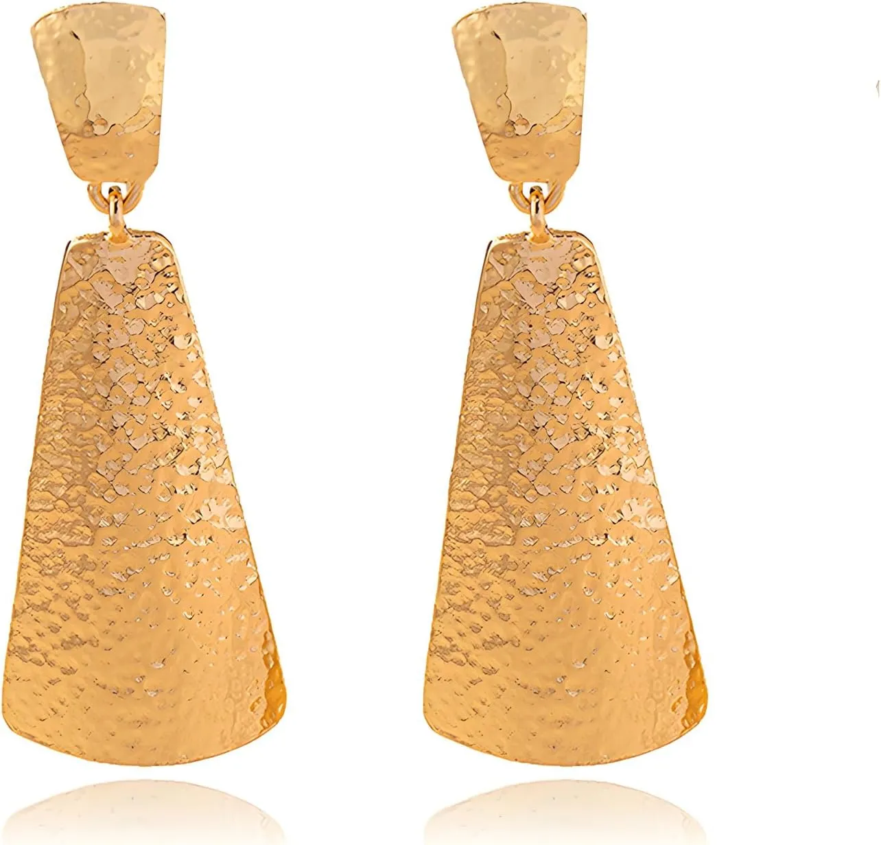 Hammered Gold Long Bar Dangle Drop Earrings 14K Gold Plated Bar Dangle Earrings for Women Boho Geometric Linear Vertical Bar Earrings Hammered Earrings Long Threader Drop EarringsStatement Earrings