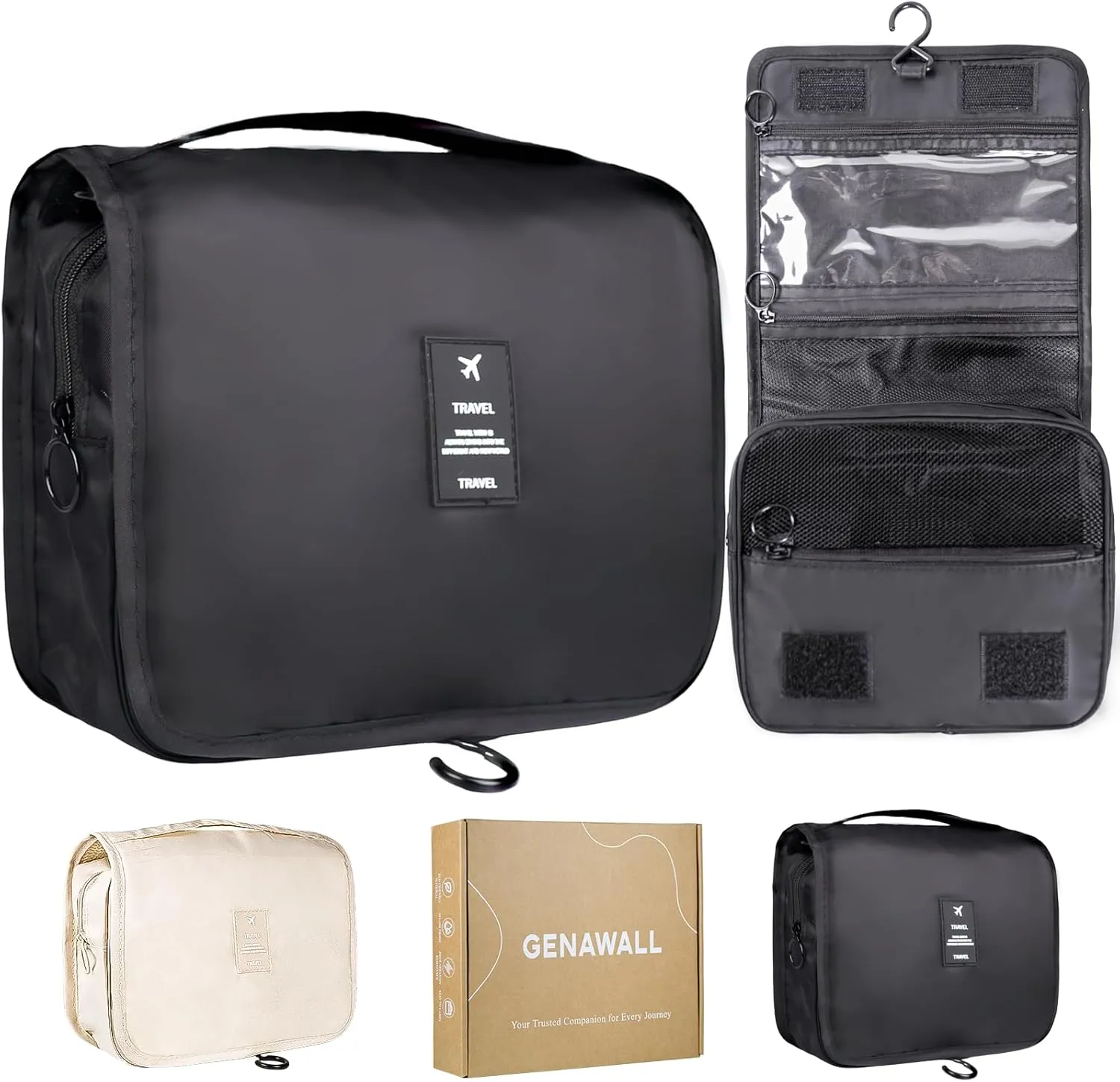 Hanging Toiletry Bag for Women, Waterproof Travel Toiletry Bag Organizer with Multiple Compartments, Foldable Toiletry Bag for Travel Essentials, Large Size Makeup Bag for Toiletries