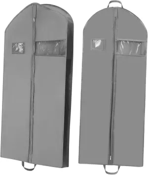 HEALLILY Travel Suit Bag Window 2 Pcs Garment Bags for Storage Dress Suit Clothing Protector 152x60x10cm