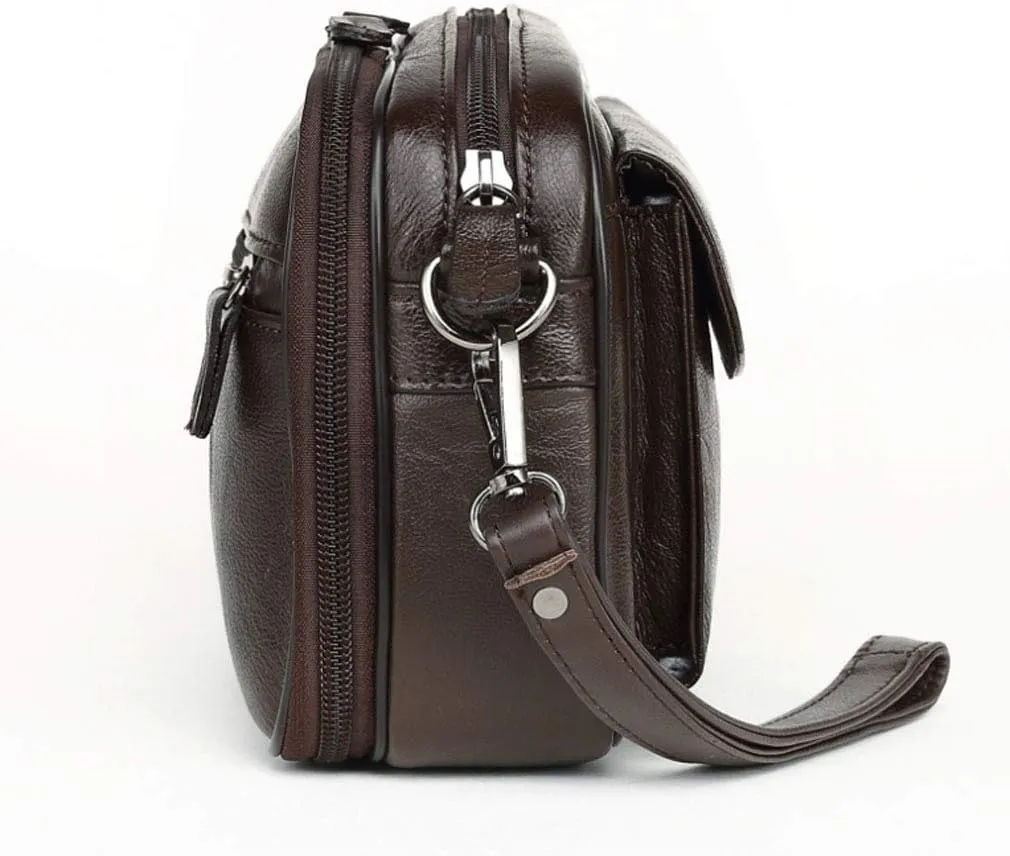 Hebetag Leather Clutch Purse Wallet for Men Organizer Holder Wrist Bag