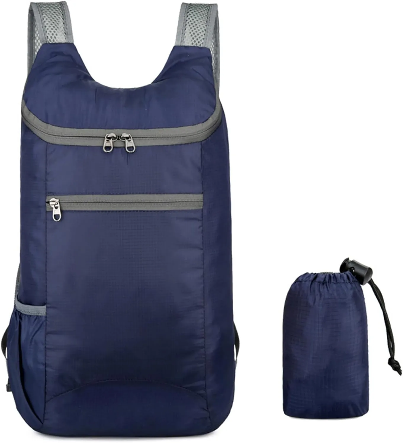 Hiking Daypack Ultralightweight Packable Backpack Splashproof Foldable Pack Travel Daypack for Outdoor Camping Climbing, Navy Blue