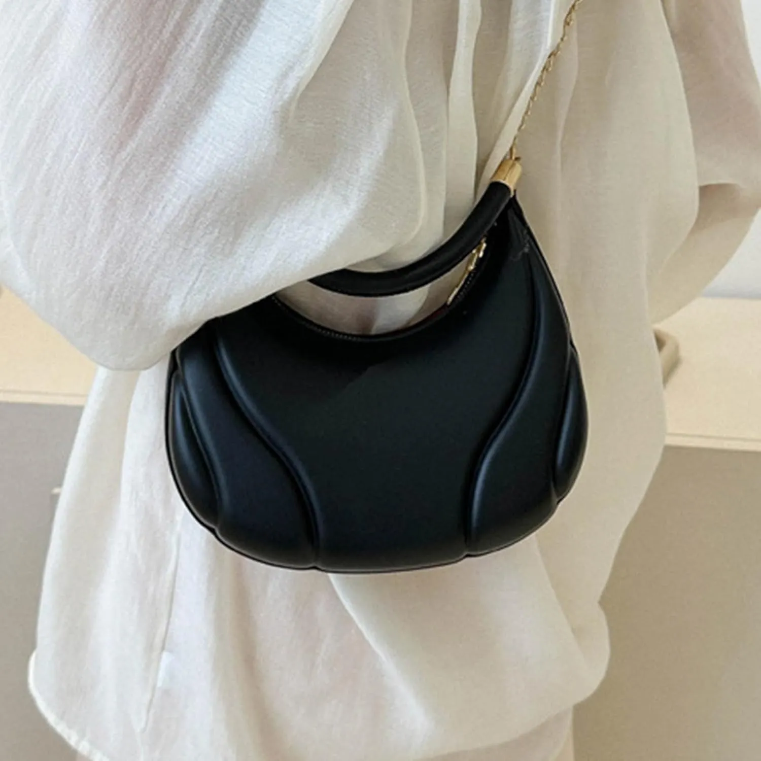 Hobo Crossbody Bags for Women Cute Hobo Tote Handbags Mini Clutch Purses with Zipper Closure Luxury Travel Bag(Black)