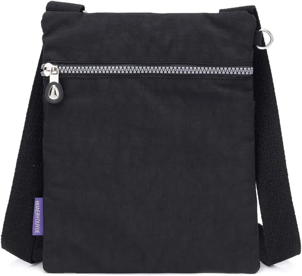 Hobo Crossbody Bags for Women Waterproof Nylon Crossbody Bags for Woman Trendy Carry on Bag for Airplanes Women(Black)
