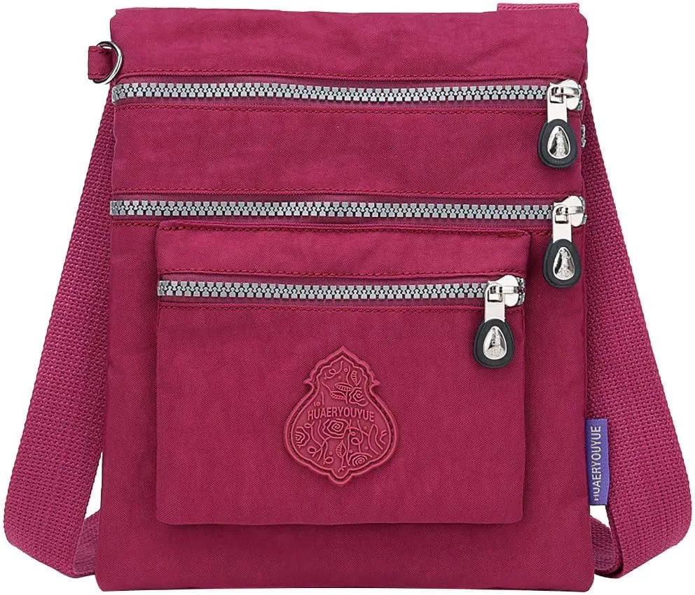 Hobo Crossbody Bags for Women Waterproof Nylon Crossbody Bags for Woman Trendy Carry on Bag for Airplanes Women(Red)