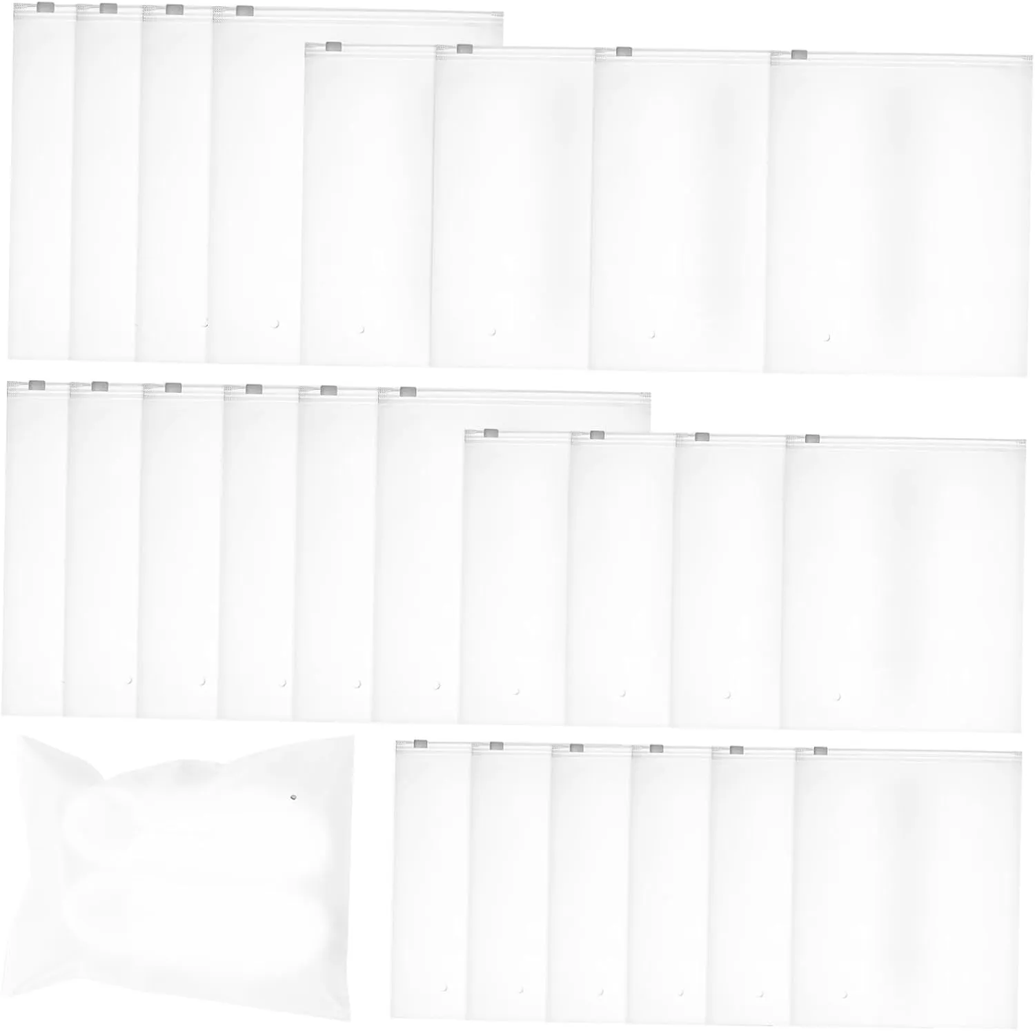 Homoyoyo 24 Pack Zippered Storage Bags -large Large Sizes Sealed Travel Clothing Bags for Packaging