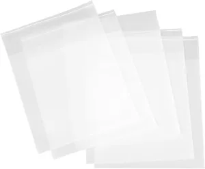 Homoyoyo 50 Pack Frosted Zipper Bags for Clothing - Travel & Storage - Plastic Packaging Bags for Underwear Shoes and Accessories Clear Reusable and Convenient Organizers