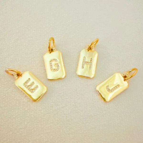 Initial Edge Square Seamless Clip Charm