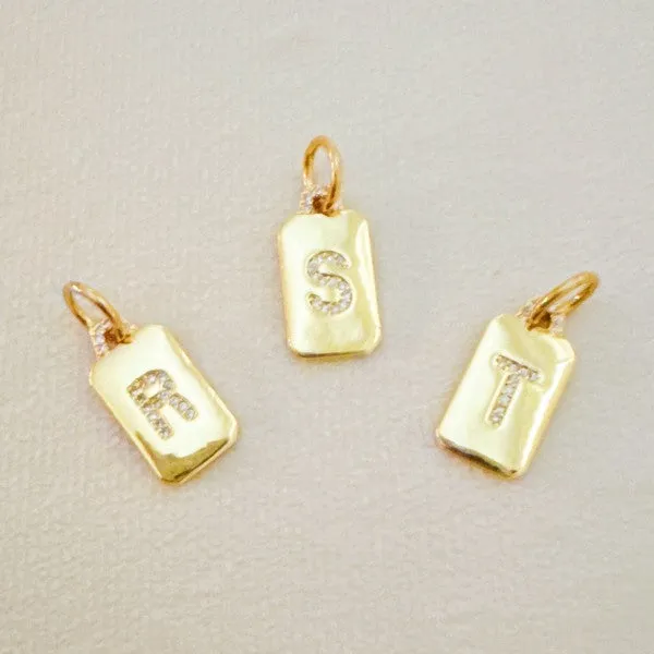 Initial Edge Square Seamless Clip Charm