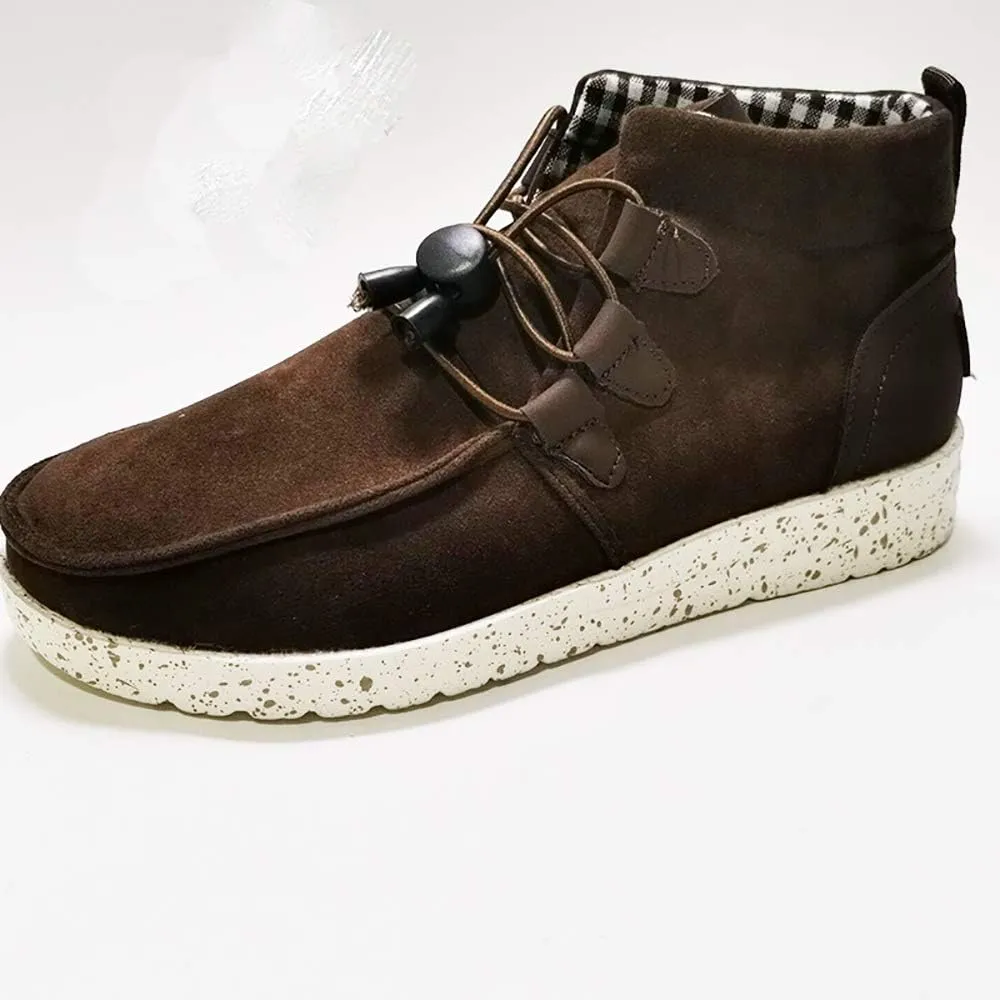 JITUUE Ladies Flat Lace-up Casual Suede Ankle Boots