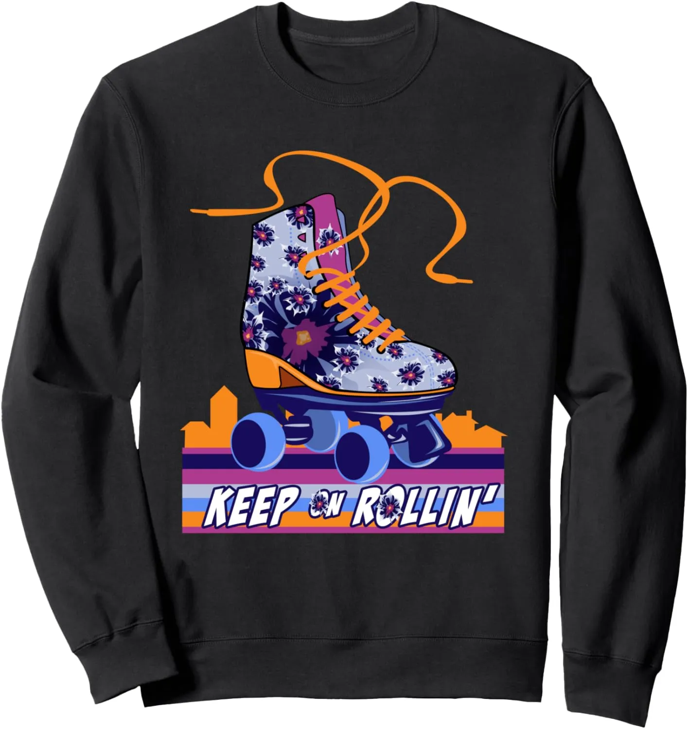 Kawaii Rollin' Floral Roller Skates Shoes Skater Girl Gift Sweatshirt