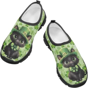 Kids Athletic Shoes Girls Boys Slip On Casual Sneakers Lightweight Soft Tennis Shoe for Outdoor US 11-15 Black Sole