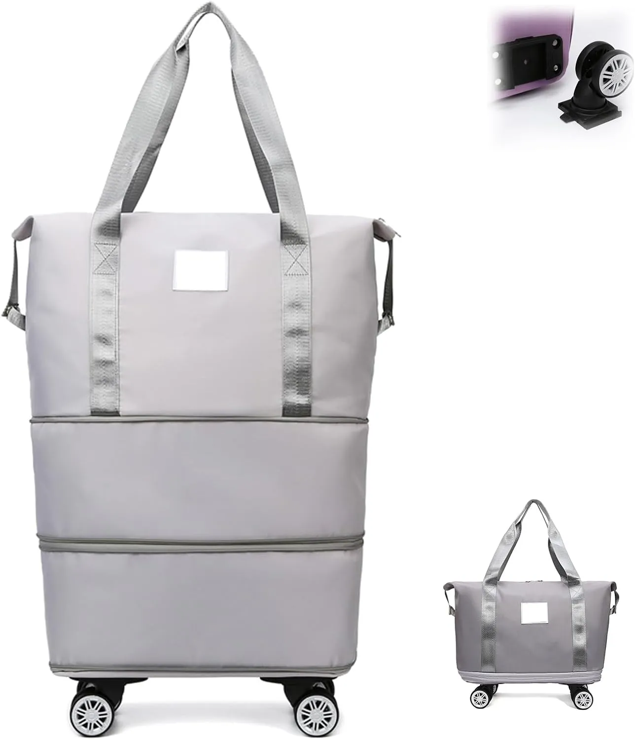 Klarson Expandable Bag With Wheels,Klarson Travel Bag,Klarson Duffle Bag,Foldable Duffle Bag With Wheels,Collapsible Luggage With Wheels,Collapsible Luggage,Foldable Suitcase (Gray)