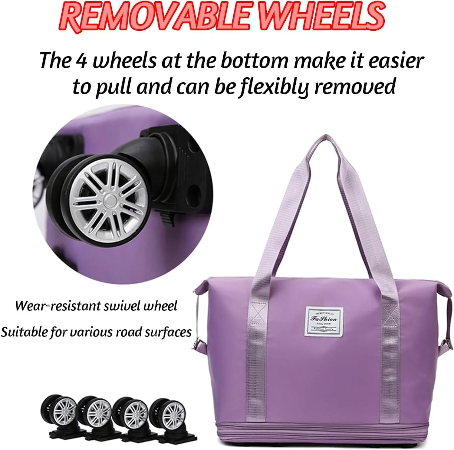 Klarson Expandable Bag With Wheels,Klarson Travel Bag,Klarson Duffle Bag,Foldable Duffle Bag With Wheels,Collapsible Luggage With Wheels,Collapsible Luggage,Foldable Suitcase (Gray)