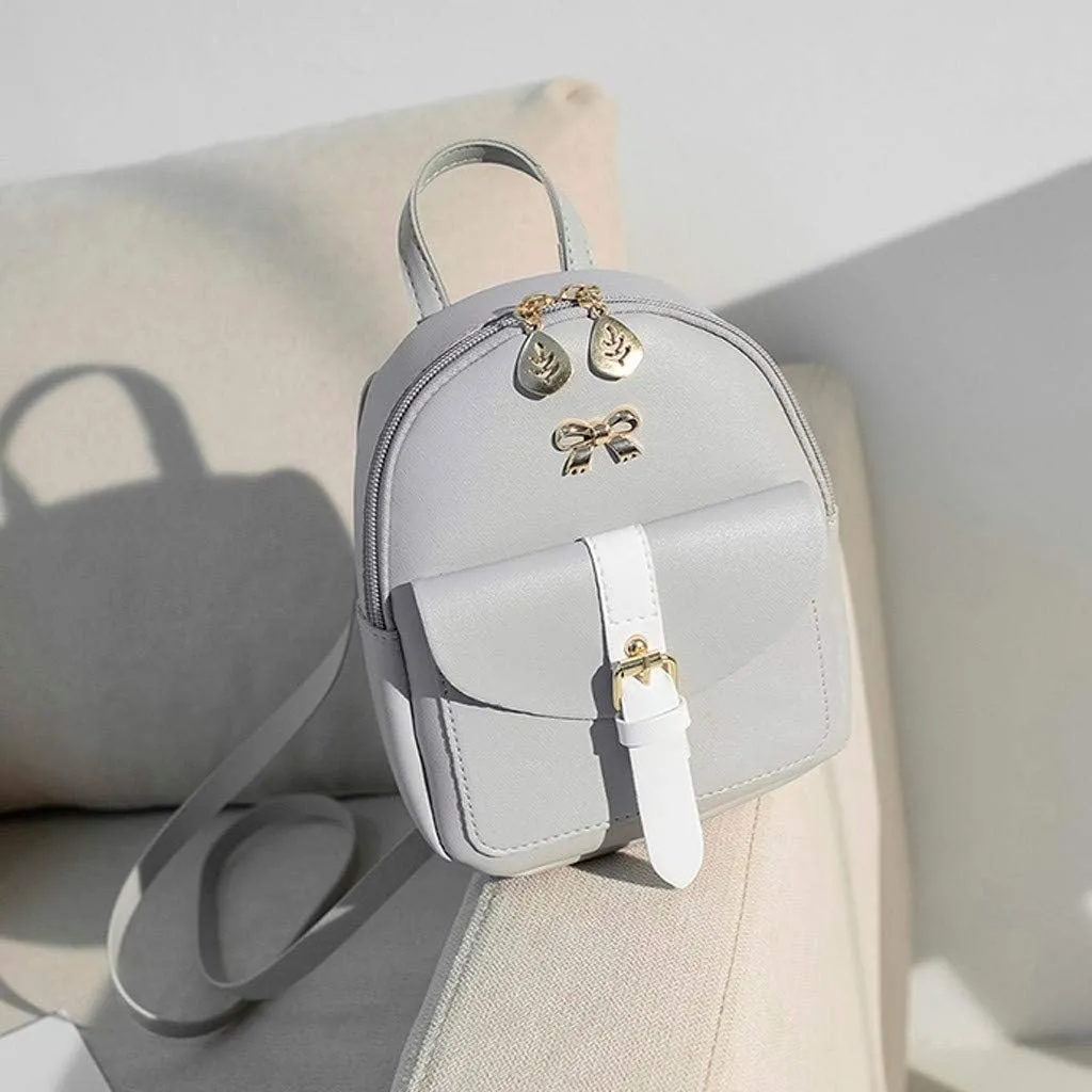 Ladies Multipurpose Design Handbag Retro Large Capacity Solid Soft Fashion Backpacks Purse Necessities for Women